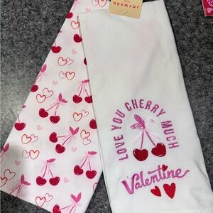Valentine's Kitchen Towels - Red and Pink